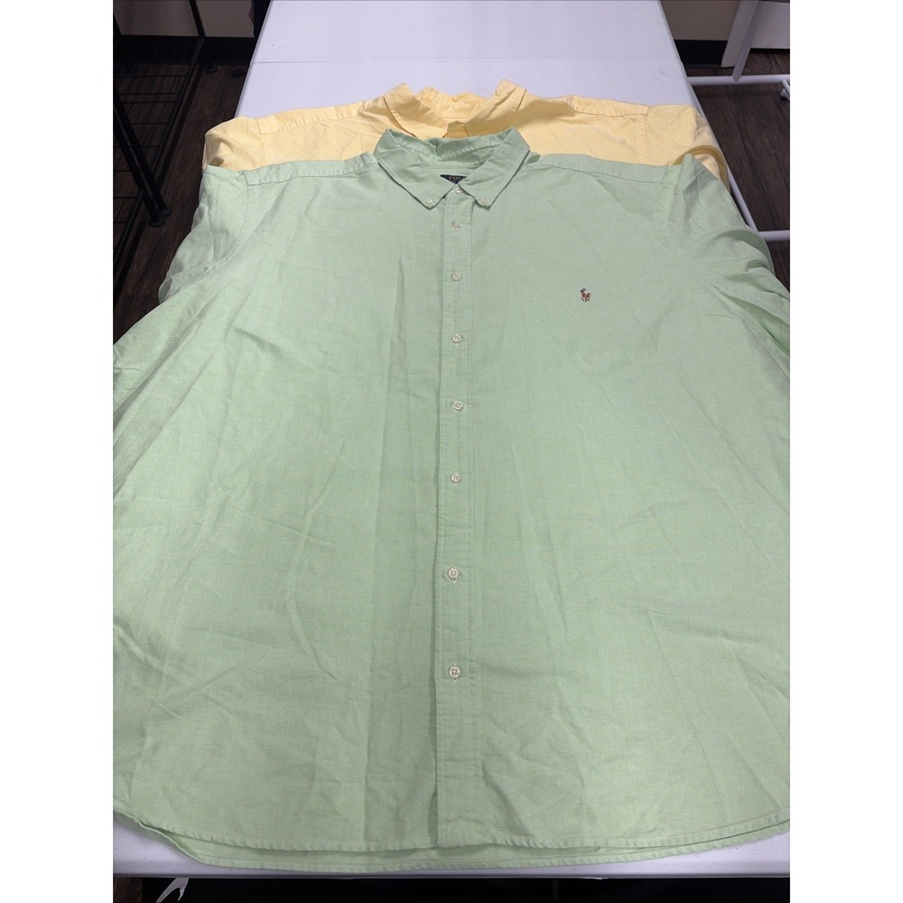 Lot Of 2 Polo Ralph Lauren 5xb Button Down Short Sleeve Dress Shirts